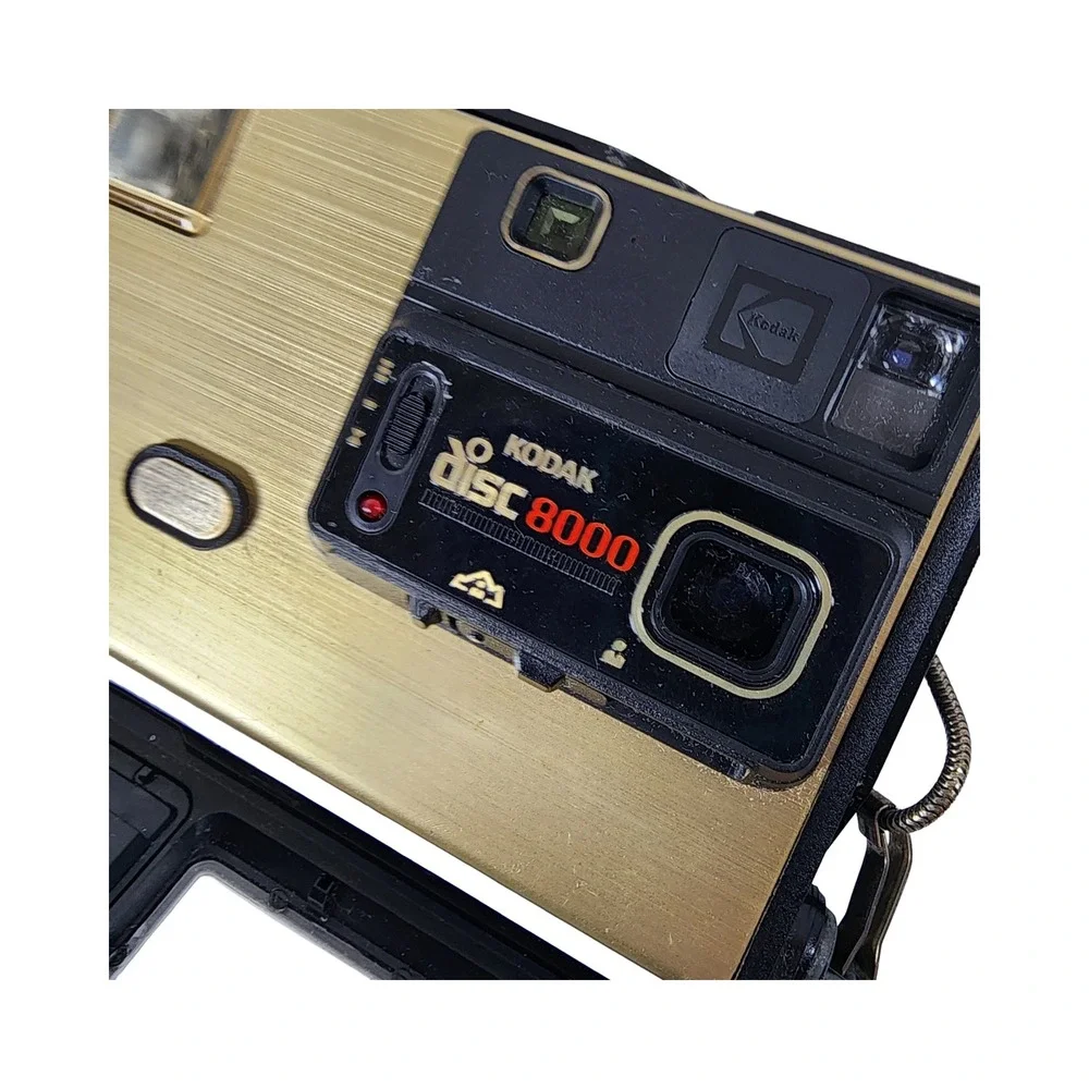 Kodak Disc 8000 Vintage Camera Black Gold with Digital‎ Clock and Flash USA